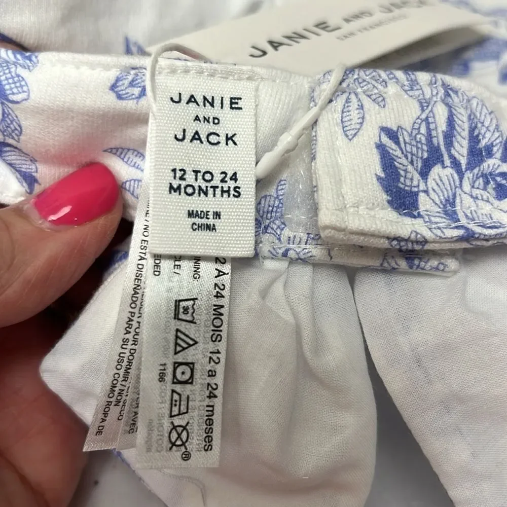 Janie and Jack 100049207 periwinkle floral toile visor NWT